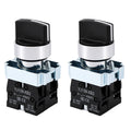 STARELO 22mm 3-Position Momentary Selector Switch 2NO 440V 2PCS