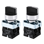 STARELO 22mm 3-Position Momentary Selector Switch 2NO 440V 2PCS