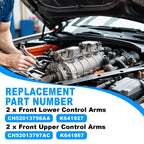 4pc Front Upper Lower Control Arm Kit Compatible with Dodge Ram 1500 2500