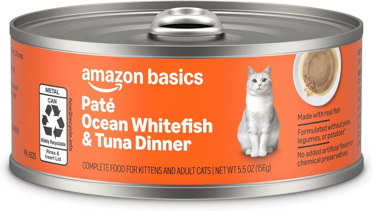 Paté Wet Cat Food, Ocean Whitefish & Tuna Dinner - 5.5oz, 24 Count