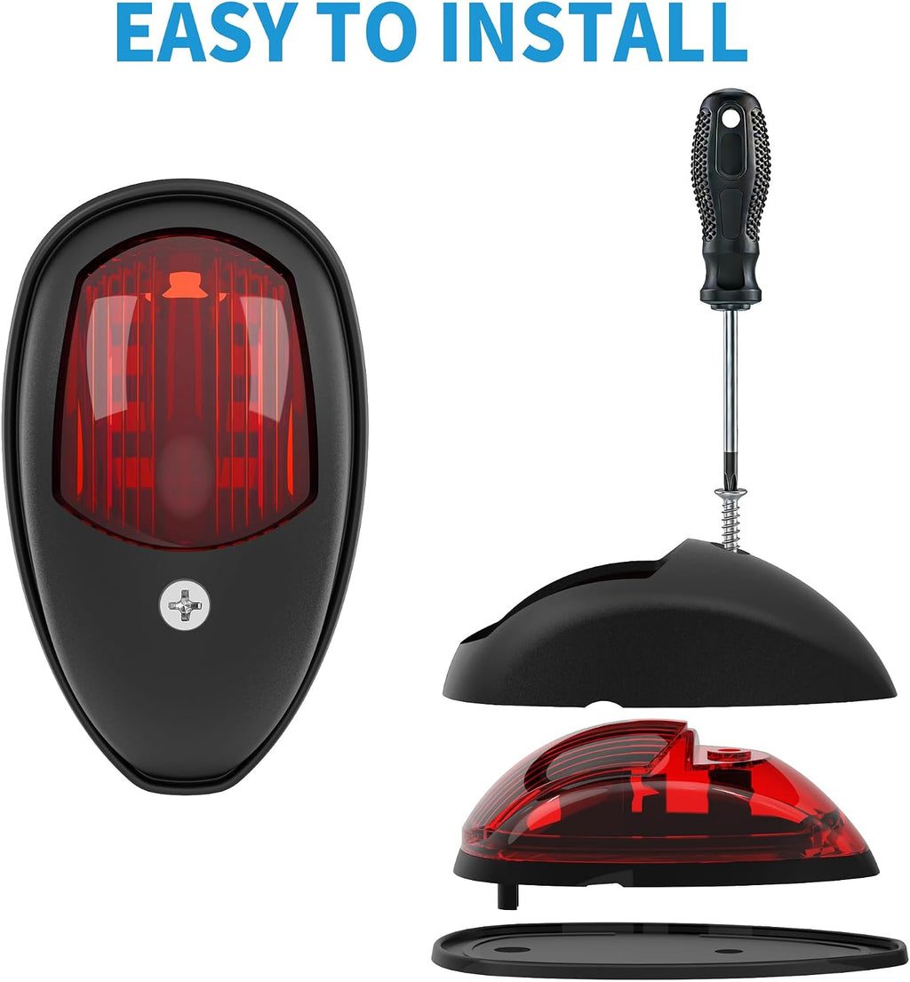 Obcursco LED Boat Navigation Lights, Red and Green Vertical Mount Bow Light