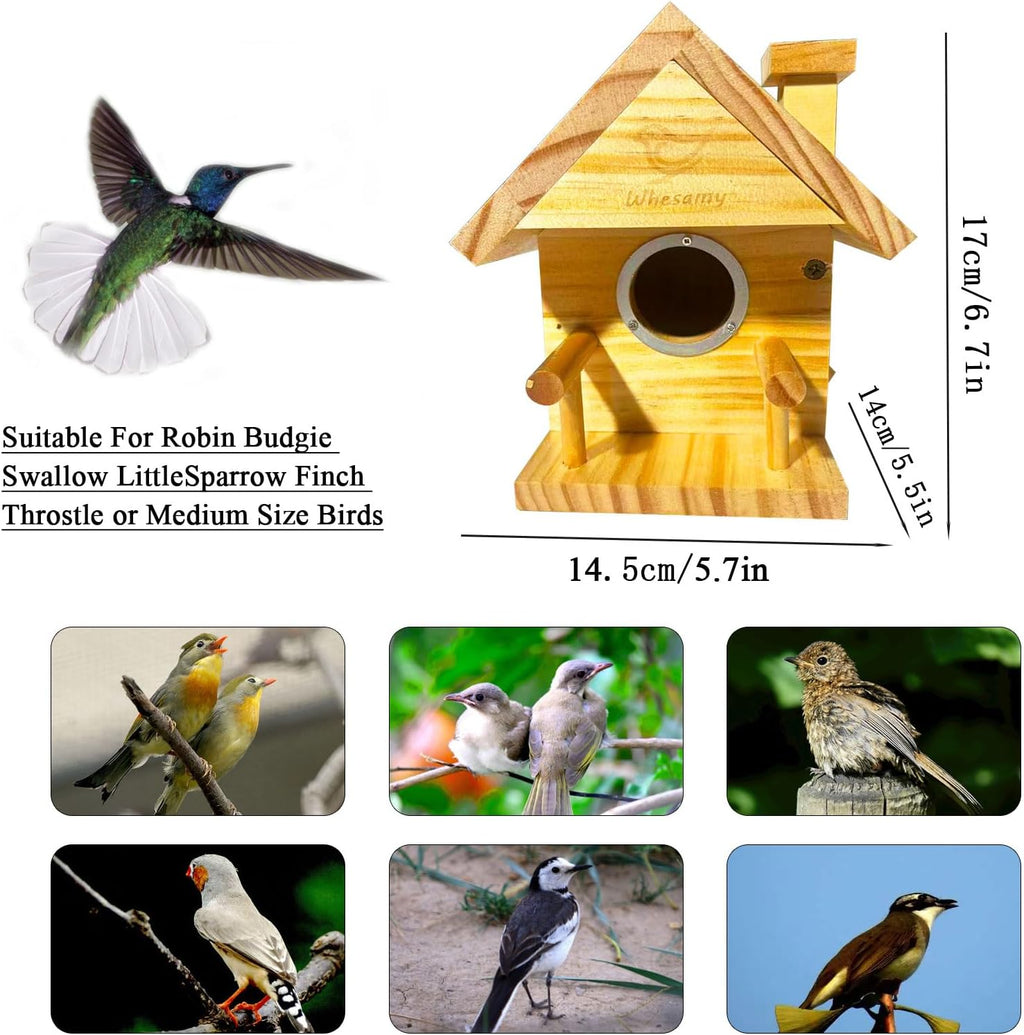Bird Houses for Outside, Bird House Clearance with Metal Predator Guard for Bluebird Wren Swallow Finch, Cedar Wooden