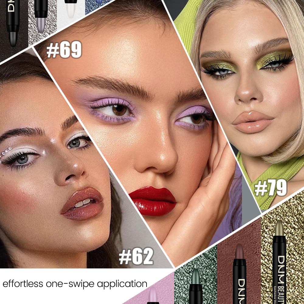 8Pcs Cream Eye Shadow Sticks Set, Matte Shimmer Eyeliner Pencil Eyeshadow Palette Makeup, Eye Highlighter Brightener