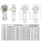 uxcell PHSA6 M6 Female Rod End Bearing Set - 2pcs of M6x1.0 Left and Right Hand Thread Rod Ends with Jam Nuts