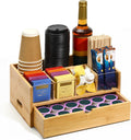 Bamboo Coffee Station Organizer with Drawer for Countertop
