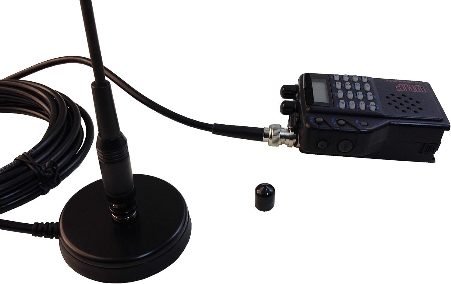 TW-35B Magnetic Antenna Mount with BNC Female Connector and RG-58 Coax Cable for Handheld Ham Radio & Two-Way Radio