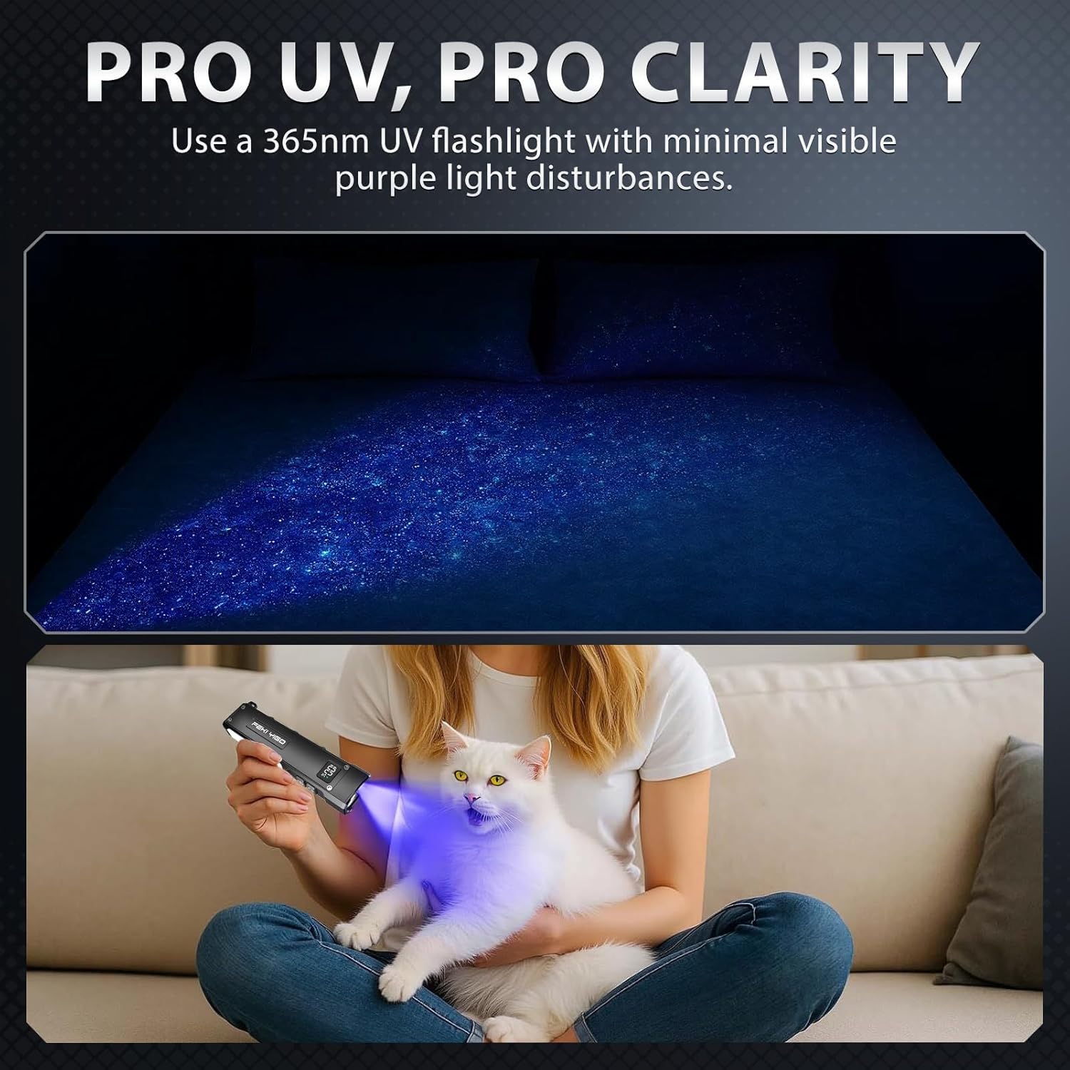 Flat EDC Flashlight Rechargeable 1800 Lumens - Pocket Flashlight with 365nm UV Light, RGB Modes, Magnetic Base