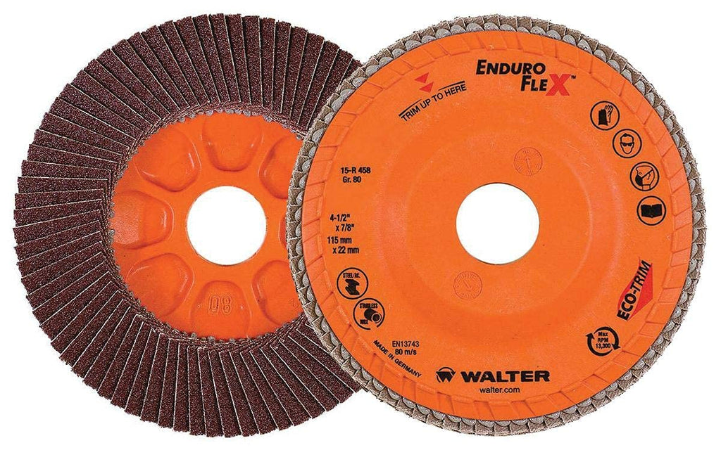 Walter Enduro-Flex Flap Discs, 7" X 7/8" Grit 120, Pack of 10 (15R712)