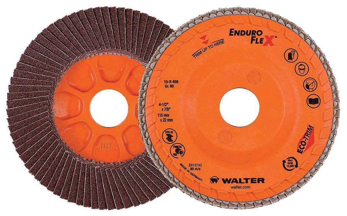 Walter Enduro-Flex Flap Discs, 7" X 7/8" Grit 120, Pack of 10 (15R712)