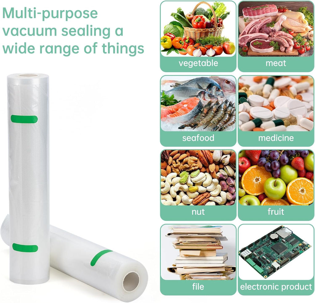 Vacuum Sealer Rolls Bags Compatible with Anova Culinary Vacuum Sealer Machine, 2 Packs 11" x 16.4' Commercial Grade