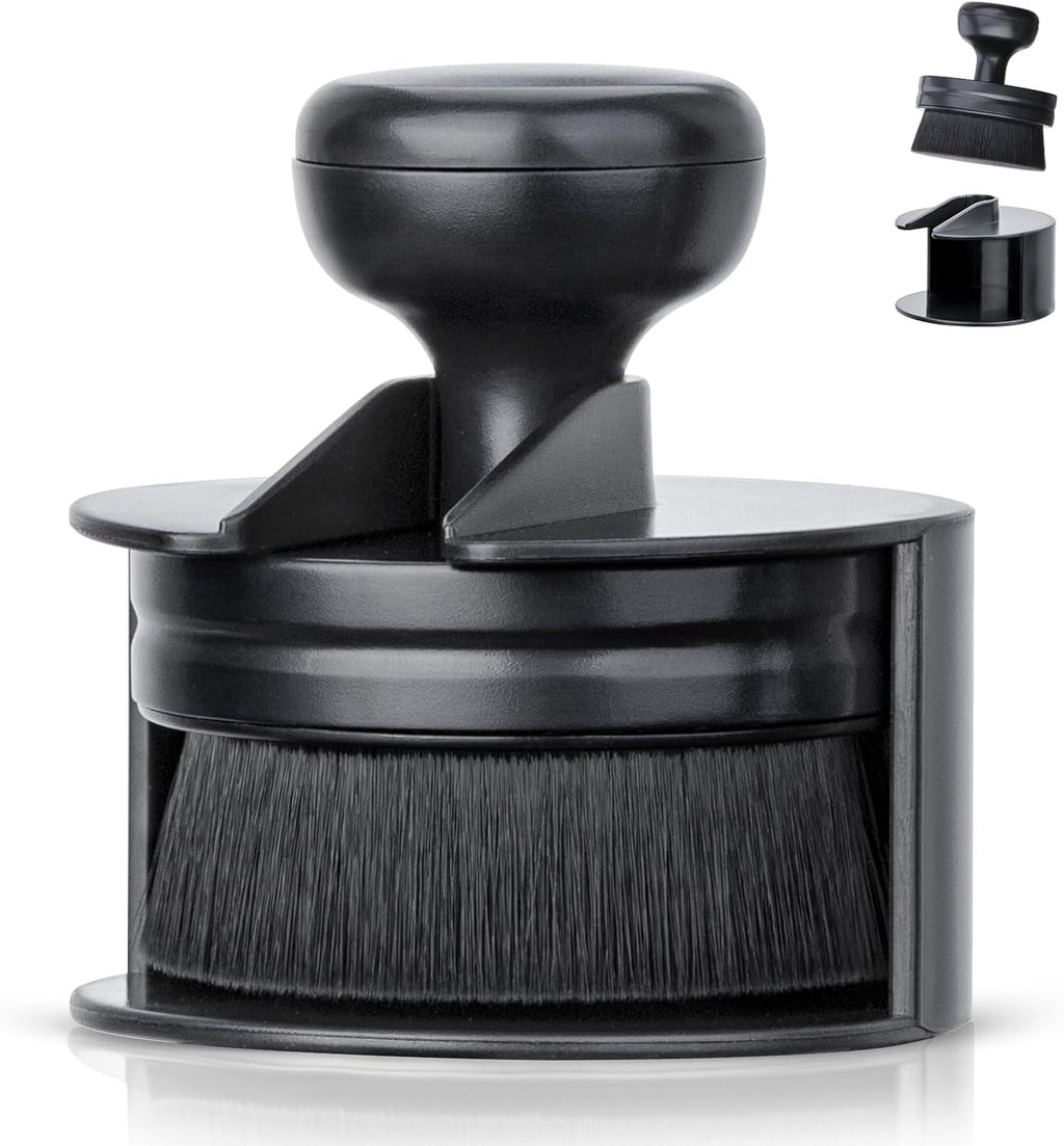 Car Tire Shine Applicator,Vegan Tire Shine Brush with Stand for Auto Detailing Cleaning Service (Black)