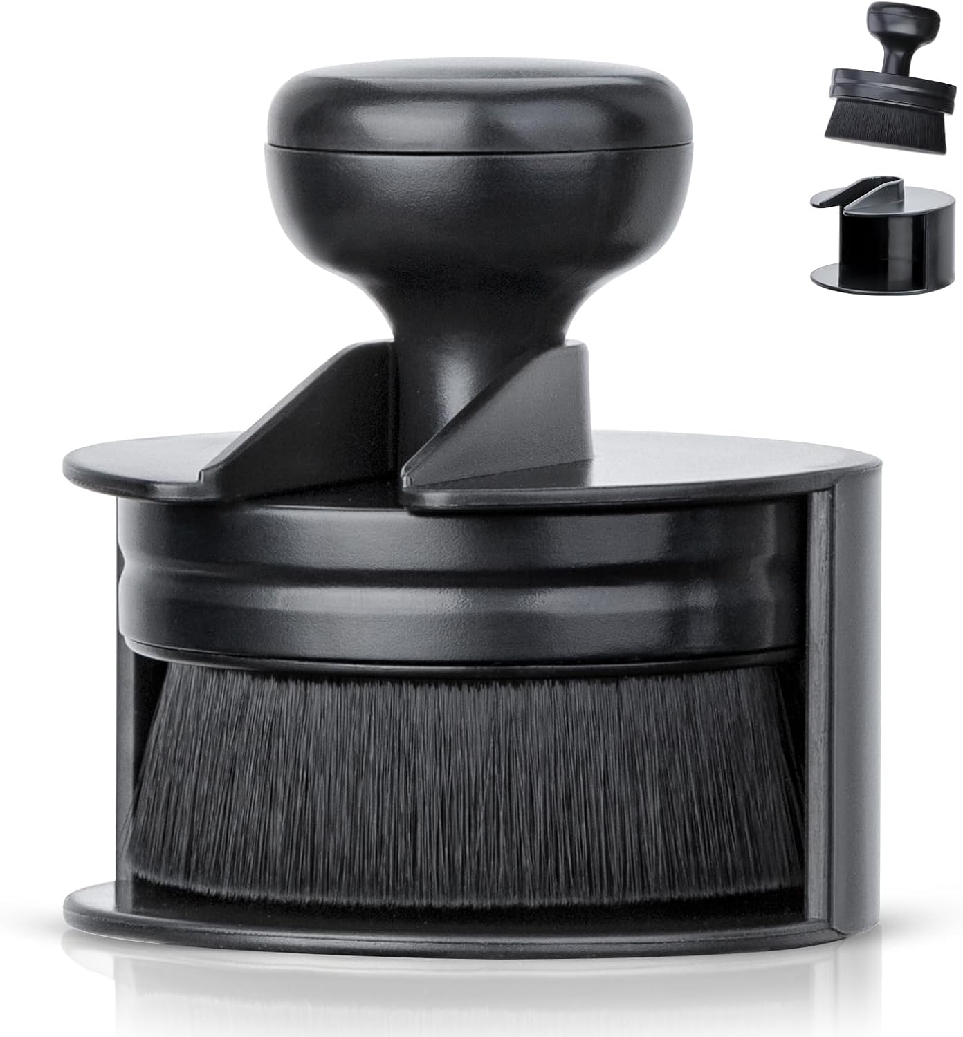 Car Tire Shine Applicator,Vegan Tire Shine Brush with Stand for Auto Detailing Cleaning Service (Black)