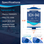 6CH-940 Spa Filter, SAE Thread, 45 sq. ft.