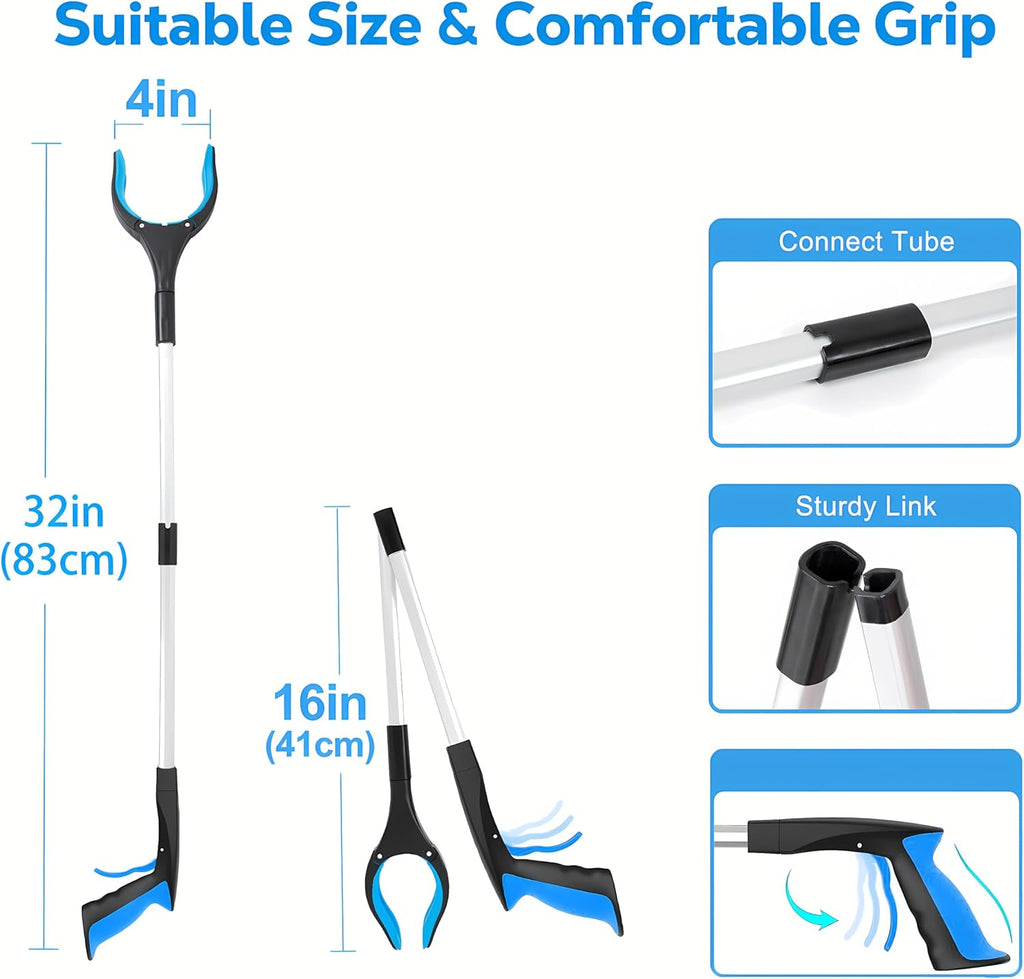 Grabber Reacher Tool - Foldable Gripper and Reaching Tool - Heavy Duty Pick Up Stick Grabbers for Seniors, Trash