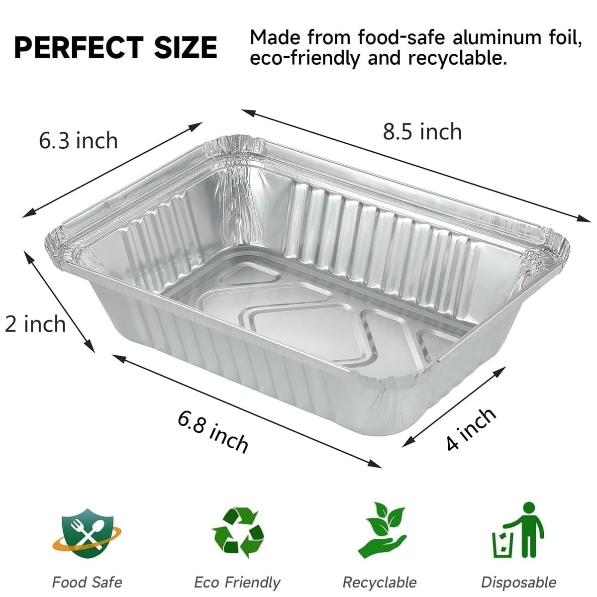 Aluminum Foil Pans with Lids 20 Pack, Disposable Food Containers