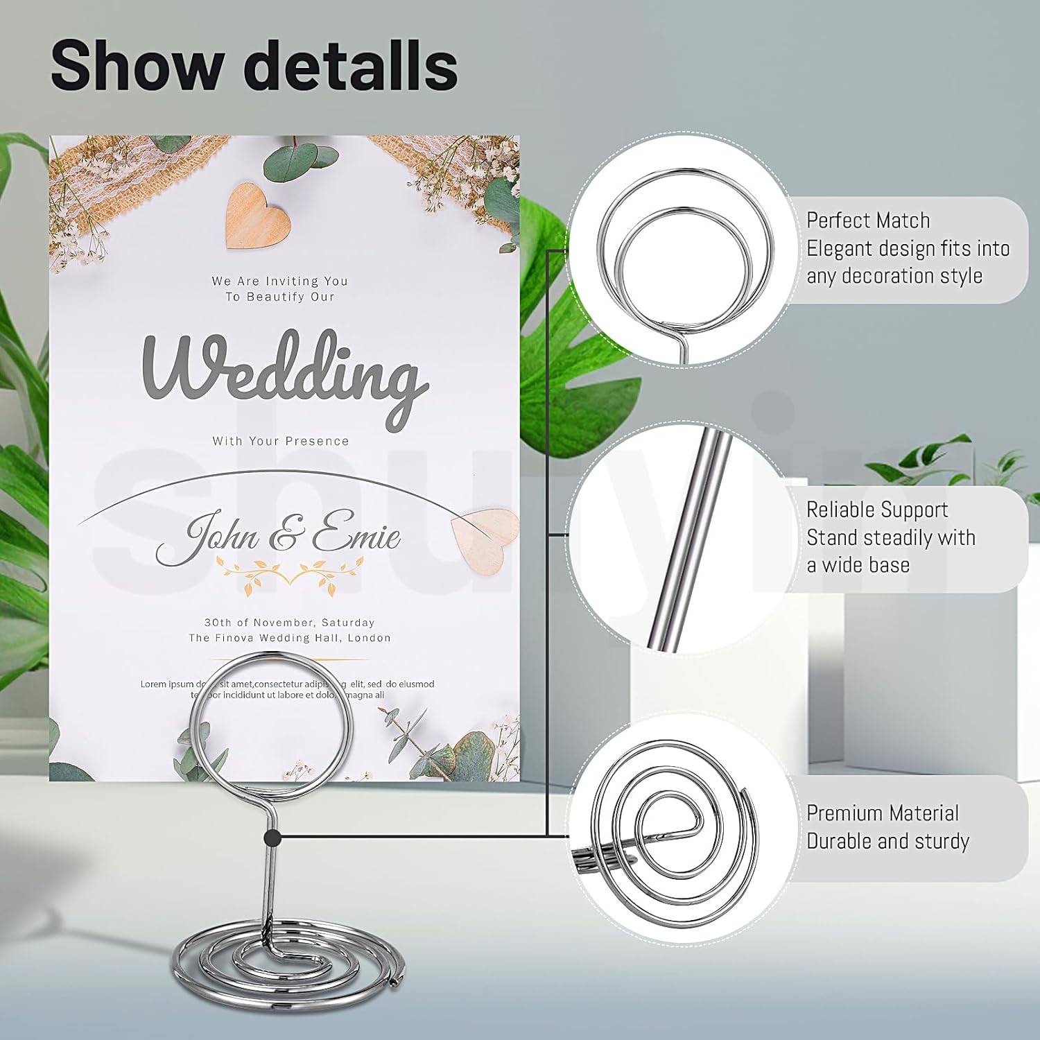 30PCS Table Number Holders Place Card Holder - Photo Holders for Tables, Cards Stand Name Menu Clips, Table Sign