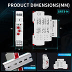 Multifunction Time Relay 16A Delay ON Off Time Relay GRT8-M2 AC DC 12-240V