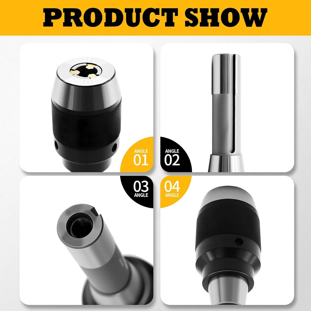 1/8"-5/8" Special Heavy Duty Keyless Drill Chuck with R8 Shank