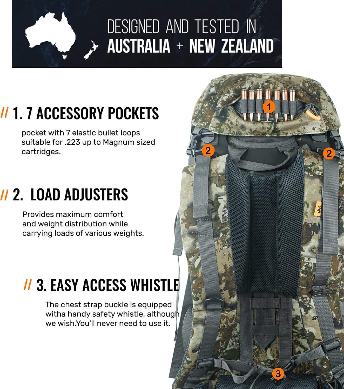 Hunting Backpacks for Men, Meat Hauler Frame Pack with Rifle Holder, 40L/80L Extendable + Capacity for Bow Rifle Gun