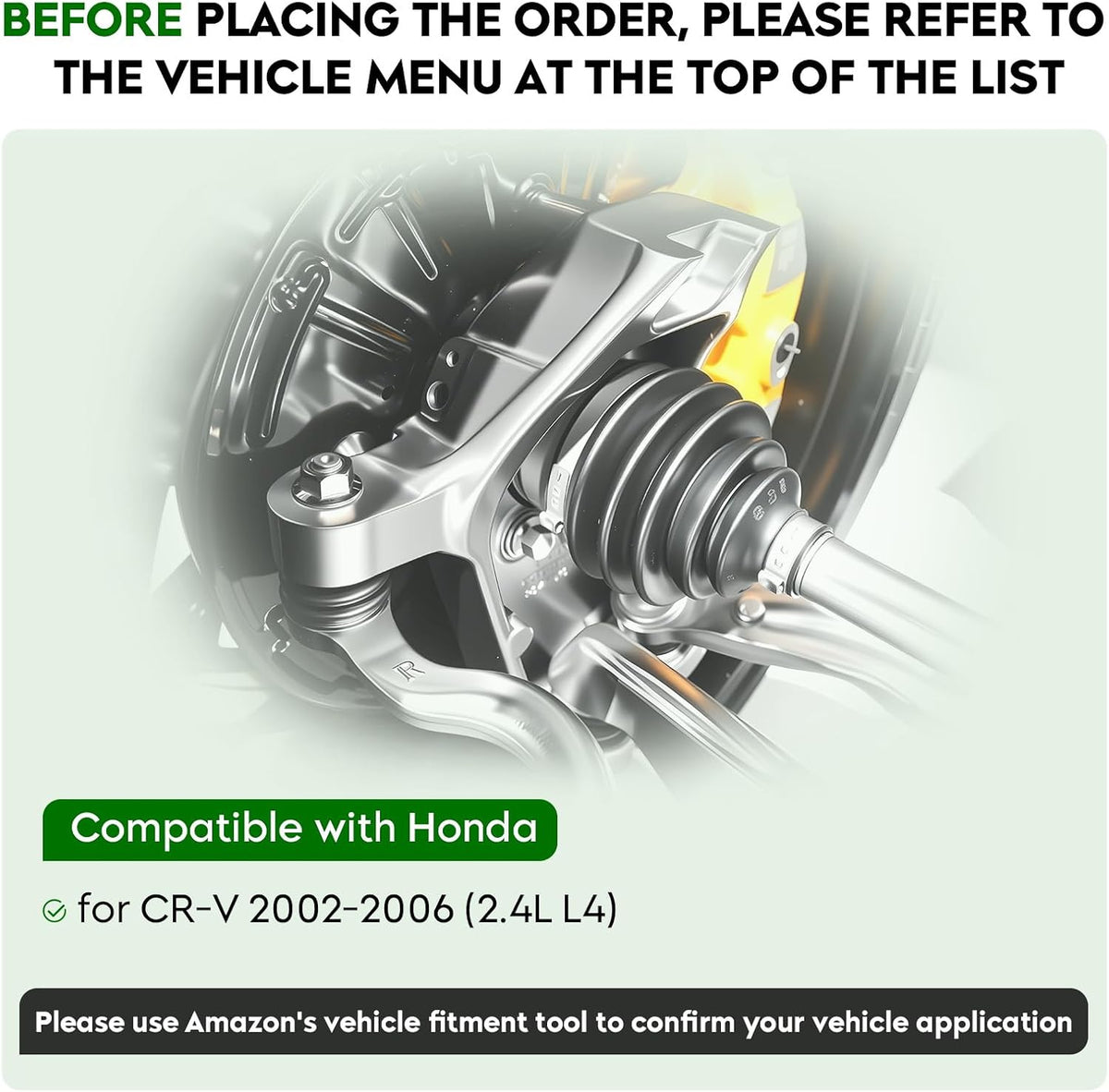 Front Left & Right CV Axle Shaft Assembly Fits for Honda CR-V 2.4 2.4L 2002-2006 (Not for Base, EX-L Models),1 Pair of Driver Passenger Side CV Axle Shaft Assembly, Replace for 66-4206