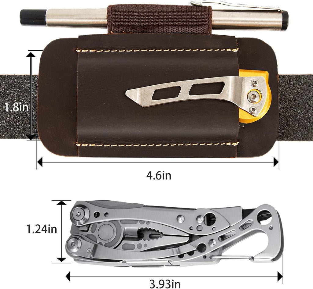 Leather Knife Sheath for Belt,Knife Sheath,Horizontal Carry Pocket Knife Holder,EDC Belt Organizer,Compact Draw Knife