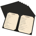 8.5'' x 11'' Menu Covers 6 Pack Black PU Leather Menu Holders Book Style with Angled Corners Double View Menu Sleeves