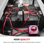 2 PCS 6AWG Battery Inverter Cables (1 FT)