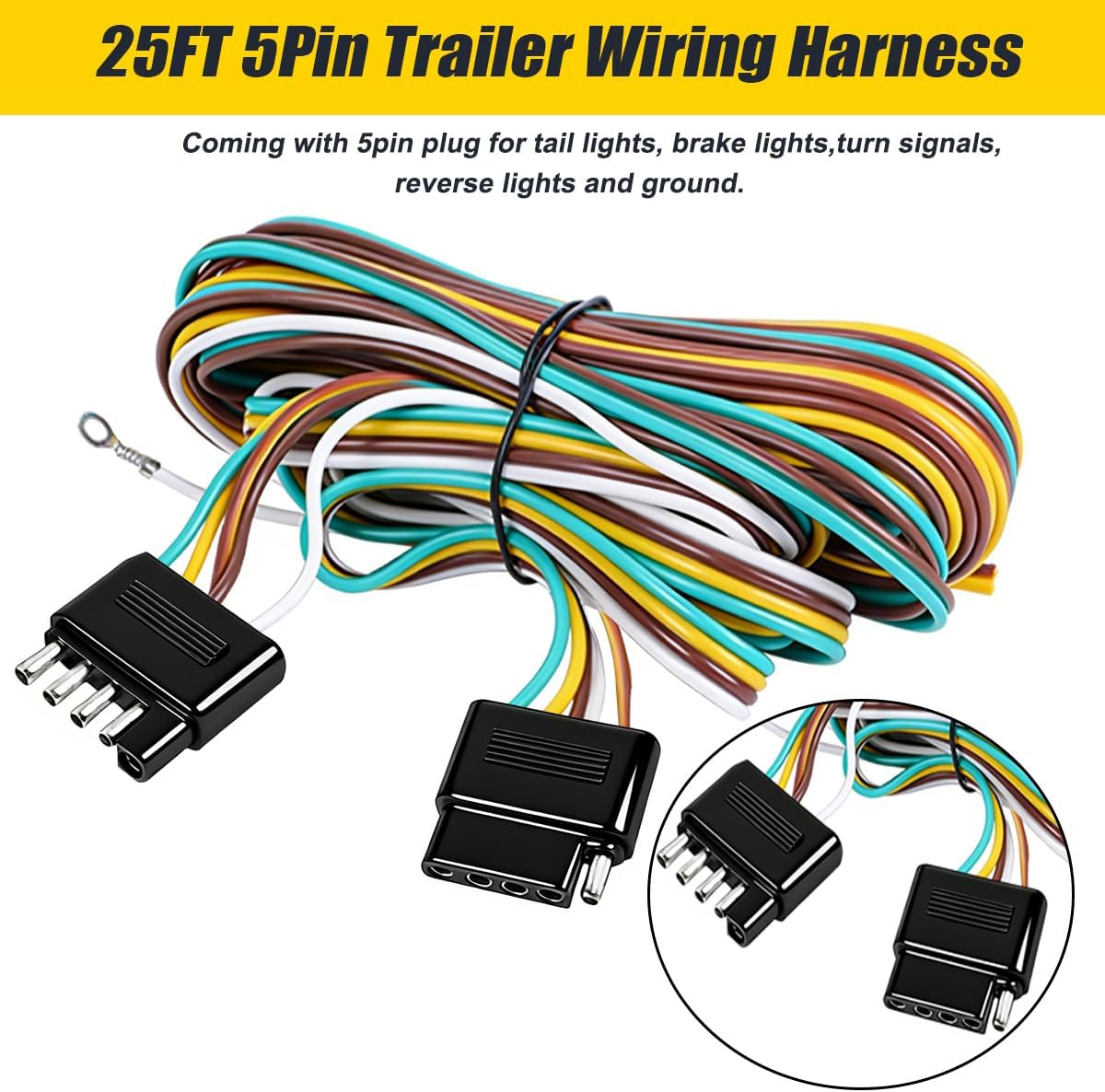 6inch Oval Trailer Lights Led Kit w/Backup Lights, Red/White 22LED