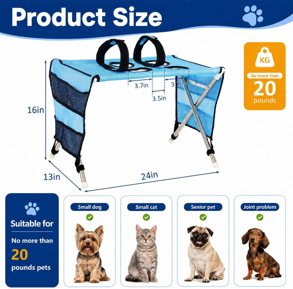 Pet Grooming Hammock for Small Dogs with Stand, Dog Bathing Hammock