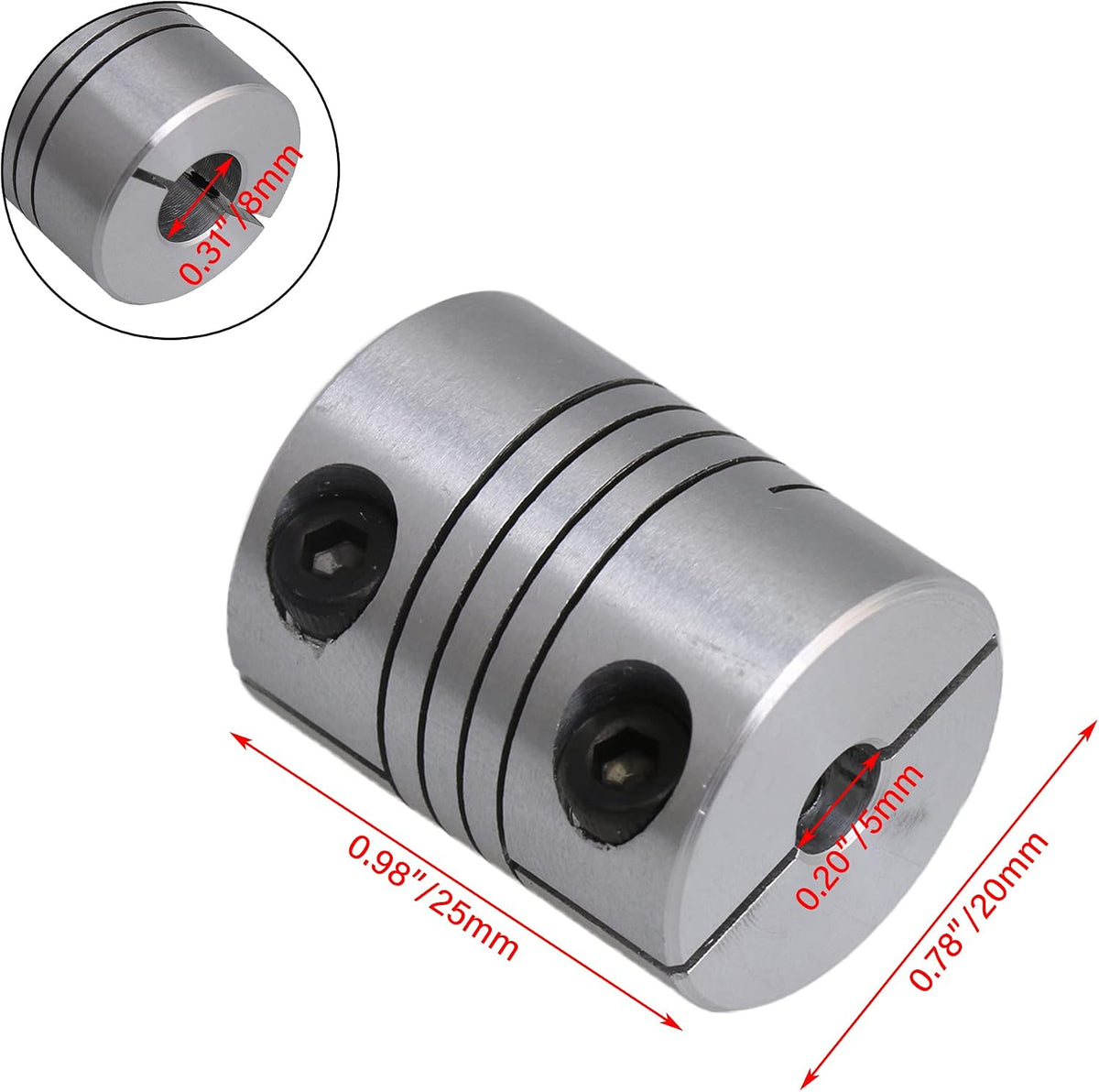 5 x 8mm CNC Stepper Motor Shaft Coupler Flexible Coupling Motor Connector