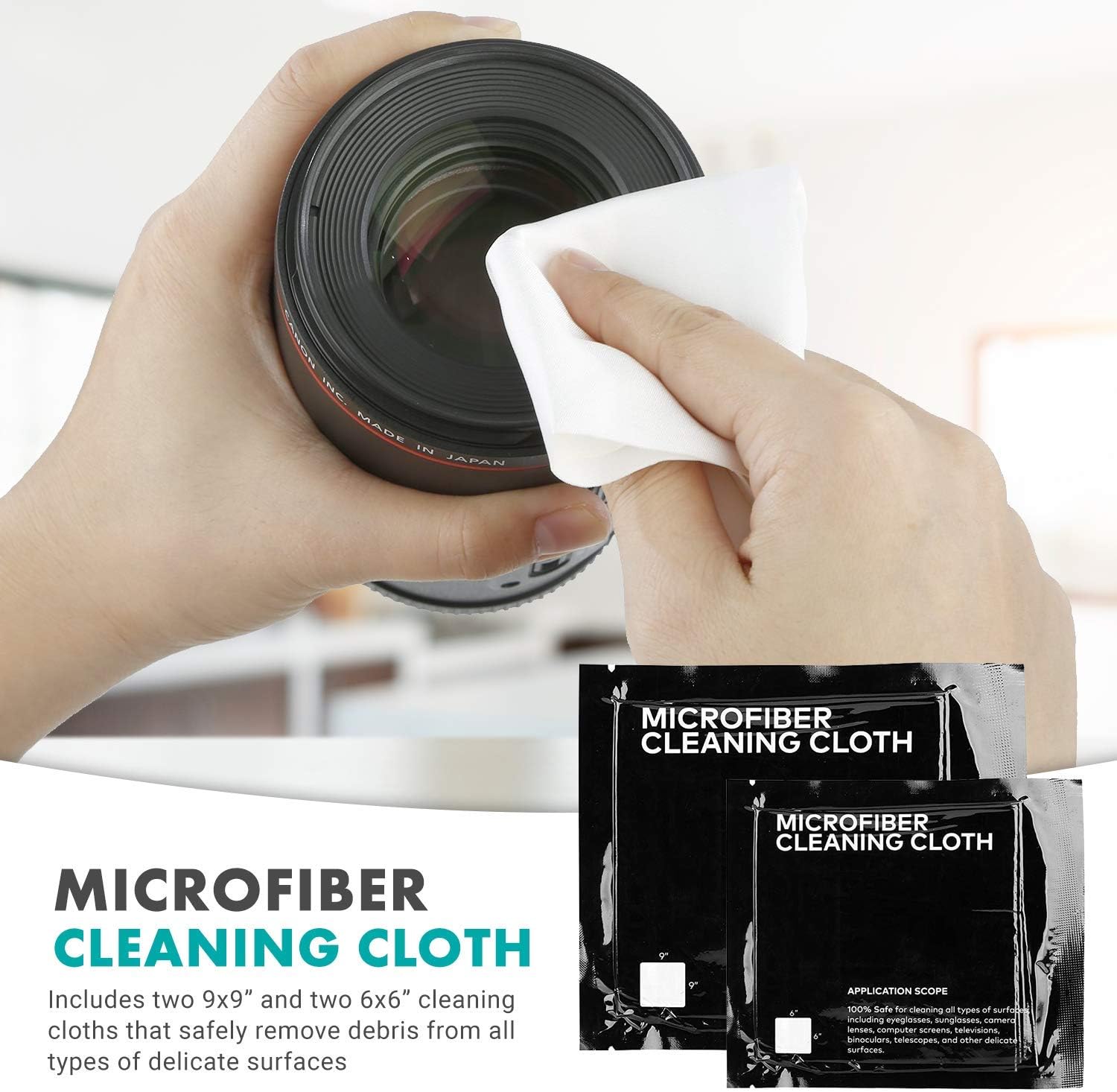 Deluxe Essentials DSLR Camera Cleaning Kit with 10 APS-C Cleaning Swabs, Sensor Cleaning Fluid, Rocket Air Blower