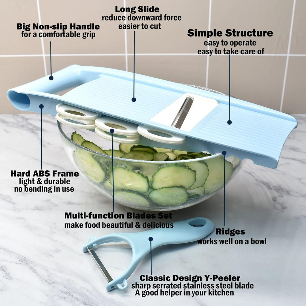 Handheld Mandoline Slicer for Kitchen, Vegetable Slicer Multi Blade Potato Chip, Veggie shredder, Vegetable Cutter