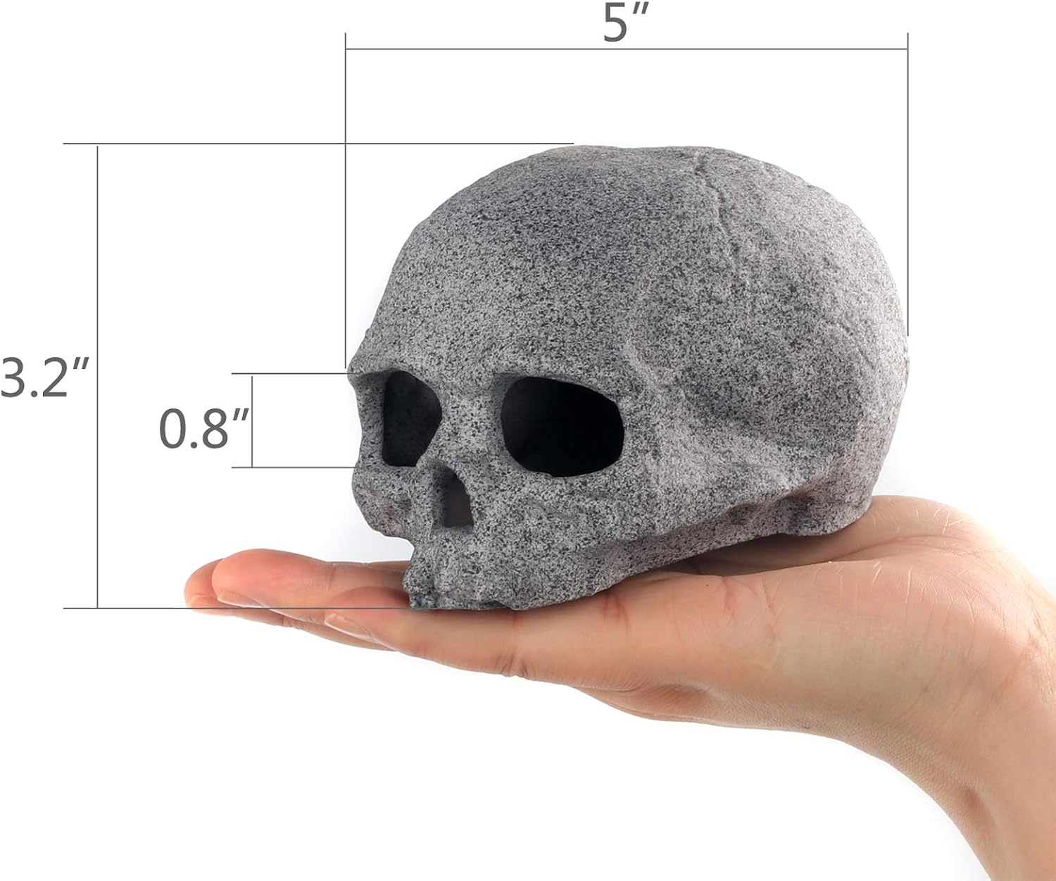 Aquarium Decorations Skull Rock, Ceramic Shelters - Betta Habitat | Breeding Tube, Hiding cave, Stackable Fish Tank