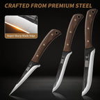 Butcher Knife Set 3PCS, Sharp Fillet & Utility & Paring Knife Set