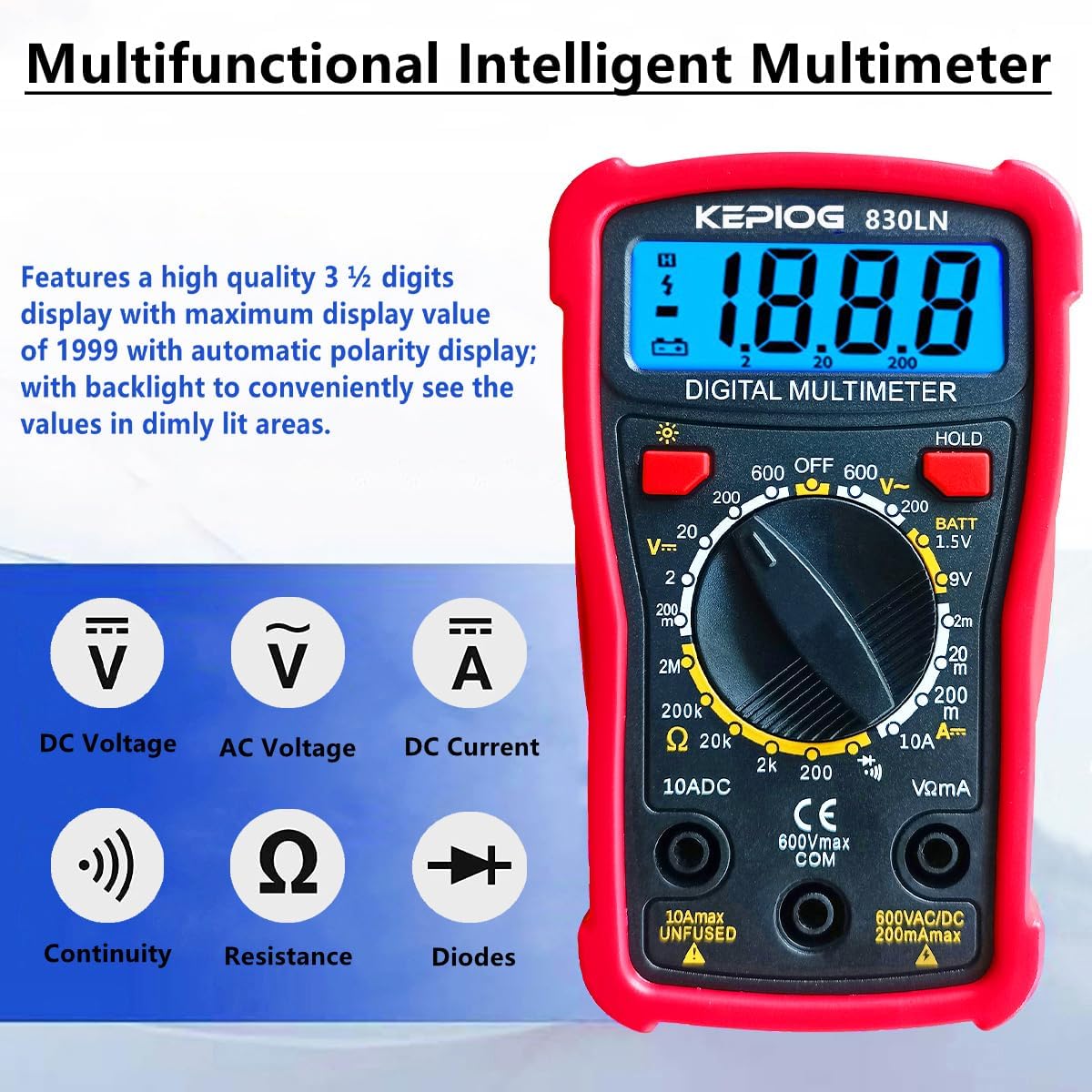 Soldering Iron Kit, 80W Electric Solder iron, Adjustable Temperature (180°C- 500°C）, With Multimeter, Magnifier