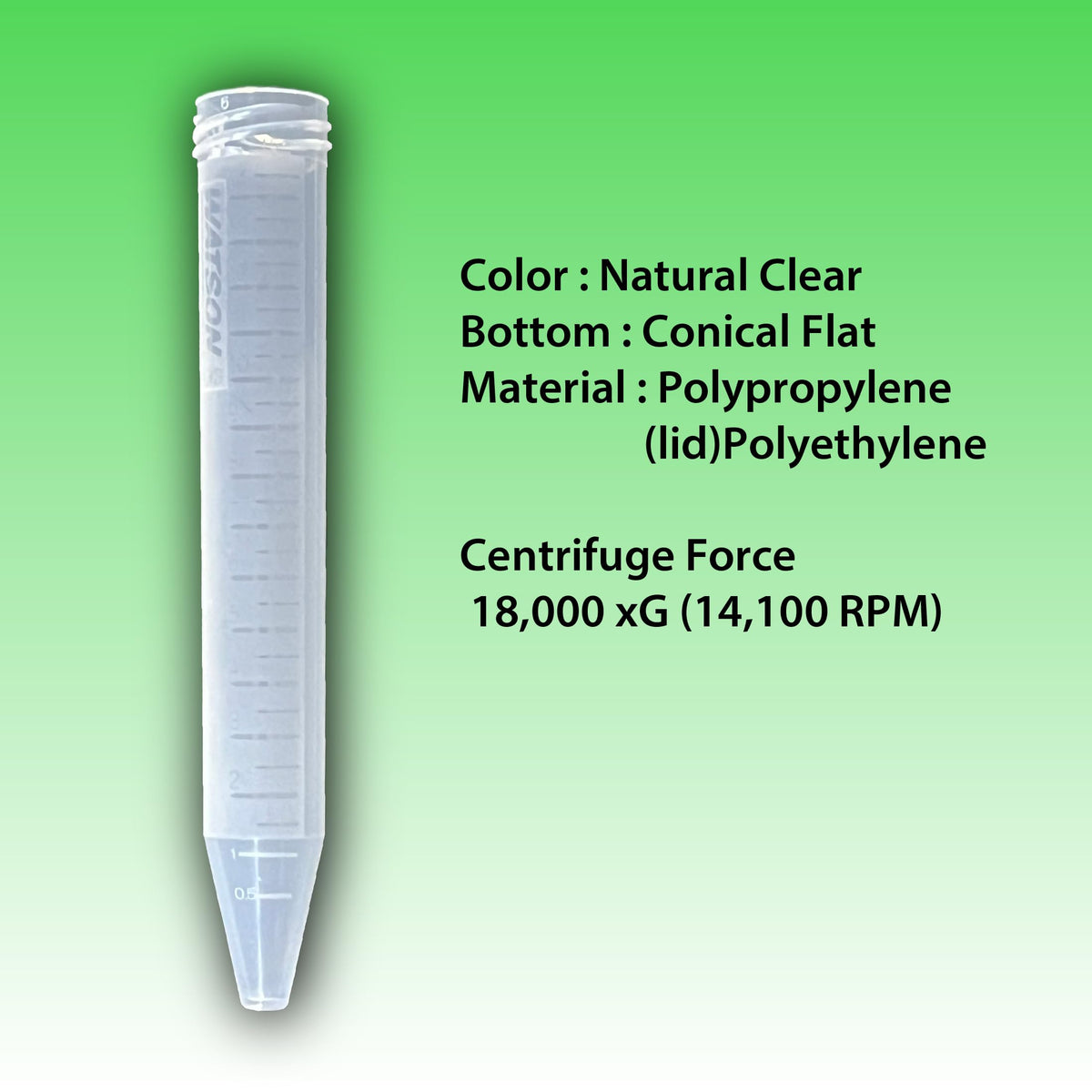 WATSON-BIO-LAB 1332-015S 15mL Conical Centrifuge Tube, 480 Pieces