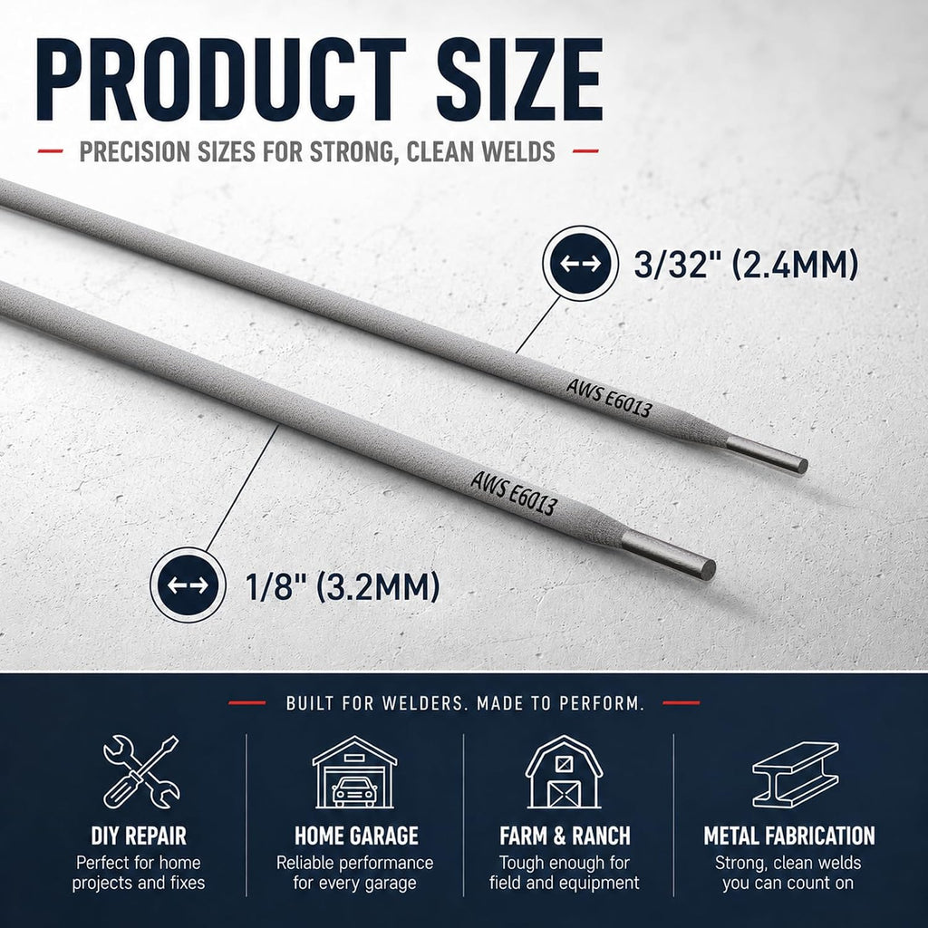 E6013 Carbon Steel Welding Rod, 3/32" 5LB | AC/DC operation, all-position use