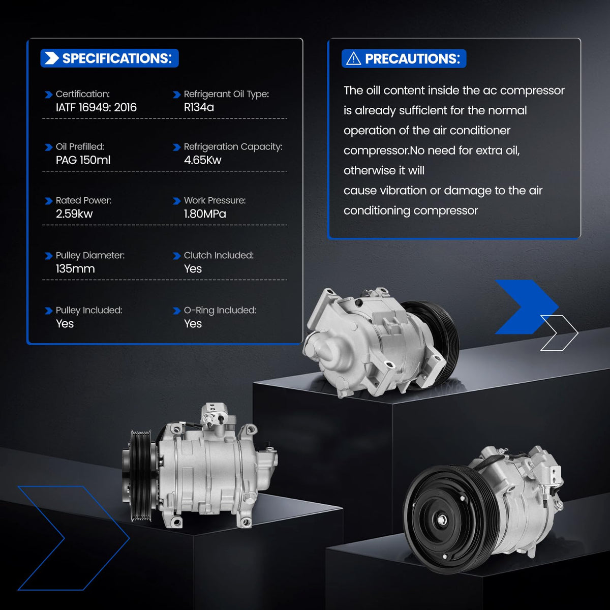 SYKRSS 158333 AC Compressor with Clutch Compatible with Honda