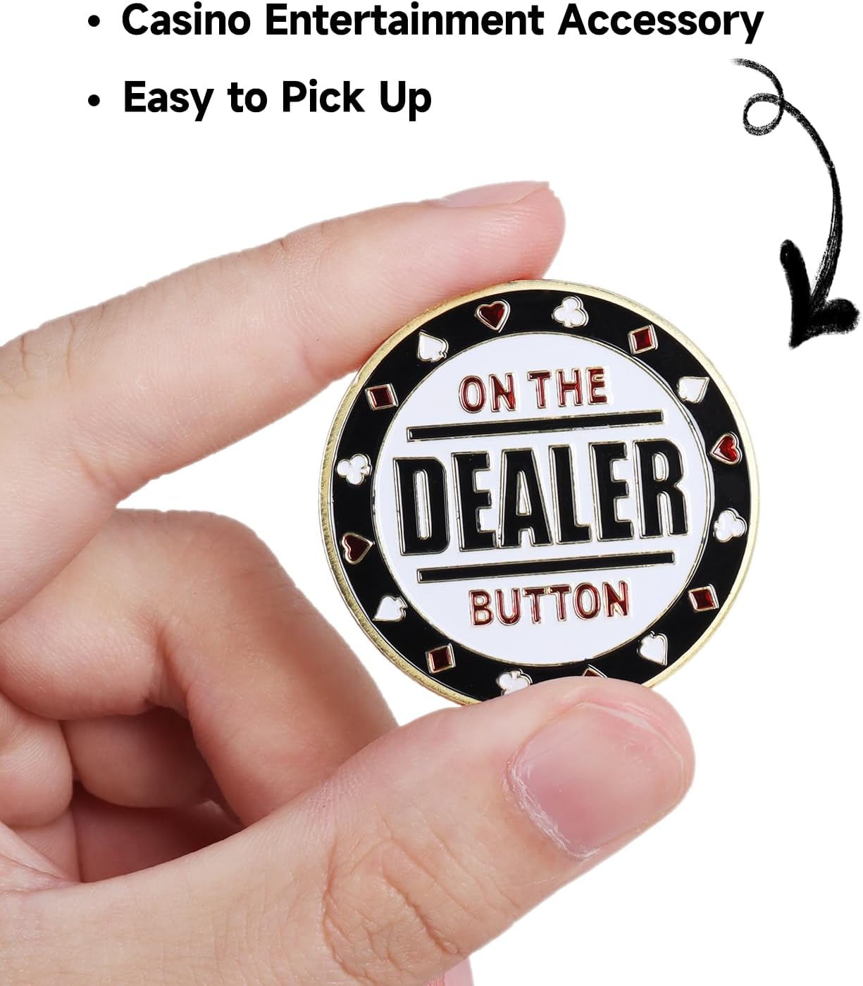 GSE Set of 3 Metal Casino Buttons - Small Blind, Big Blind, Dealer Button | Professional Texas Hold‘em Poker Button