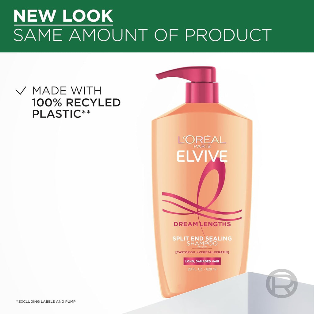 Elvive Dream Lengths Shampoo and Conditioner Set, Seals Split Ends, Hydrating & Strengthening Hair Repair, Fine