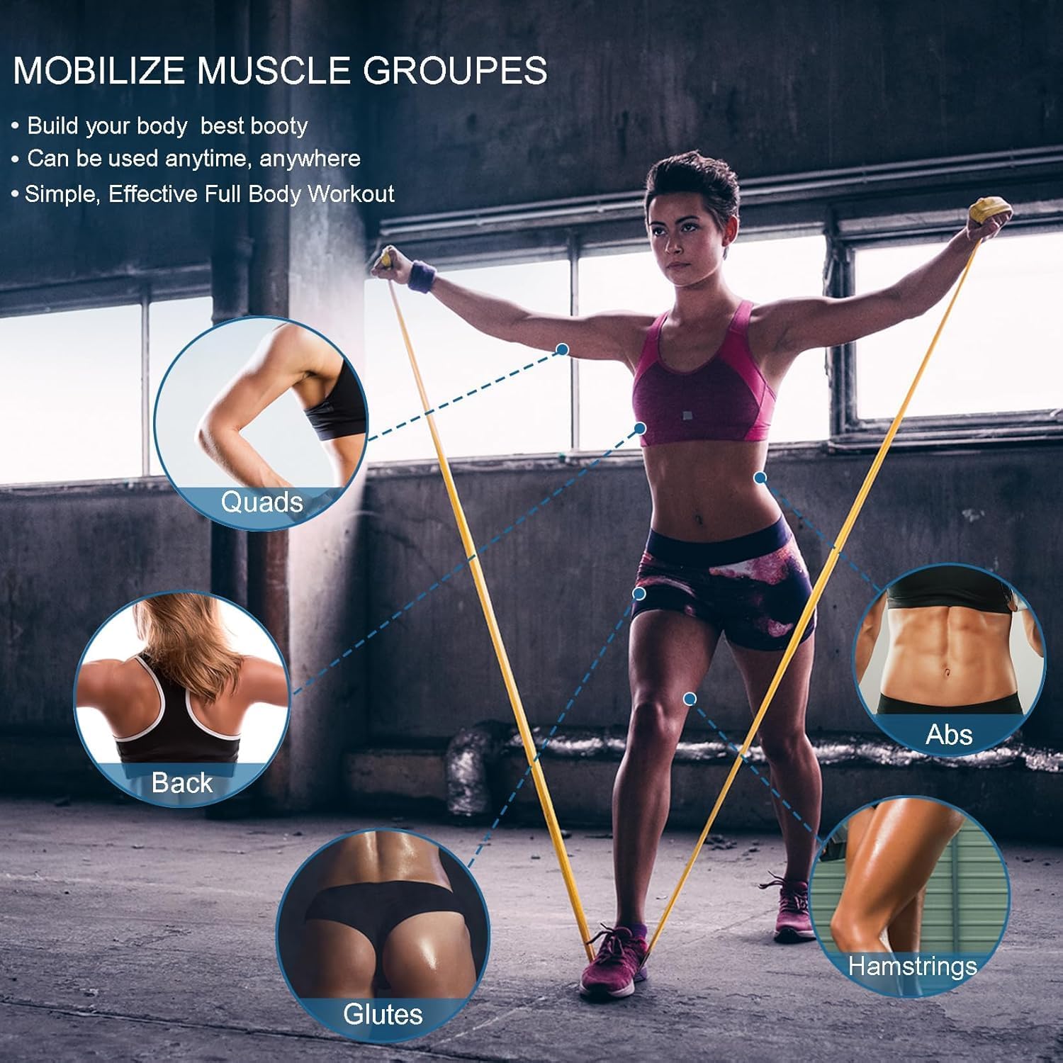 Resistance Bands for Working Out, Physical Therapy, Exercise, Pilates, Yoga | Latex-Free Stretch Bands for Women or