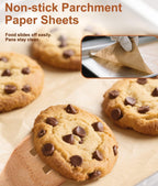 Parchment Paper Sheets 9x13 Inch – 200Pcs Precut Unbleached Baking Paper, Plant-Based Silicone Oil Coating, Non-Stick