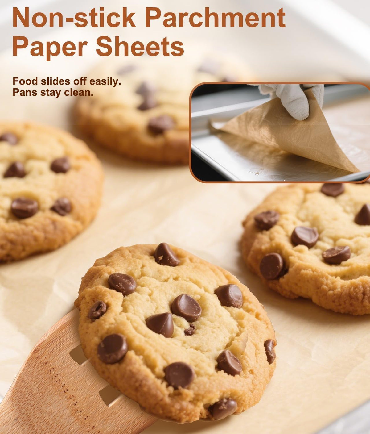 Parchment Paper Sheets 9x13 Inch – 200Pcs Precut Unbleached Baking Paper, Plant-Based Silicone Oil Coating, Non-Stick