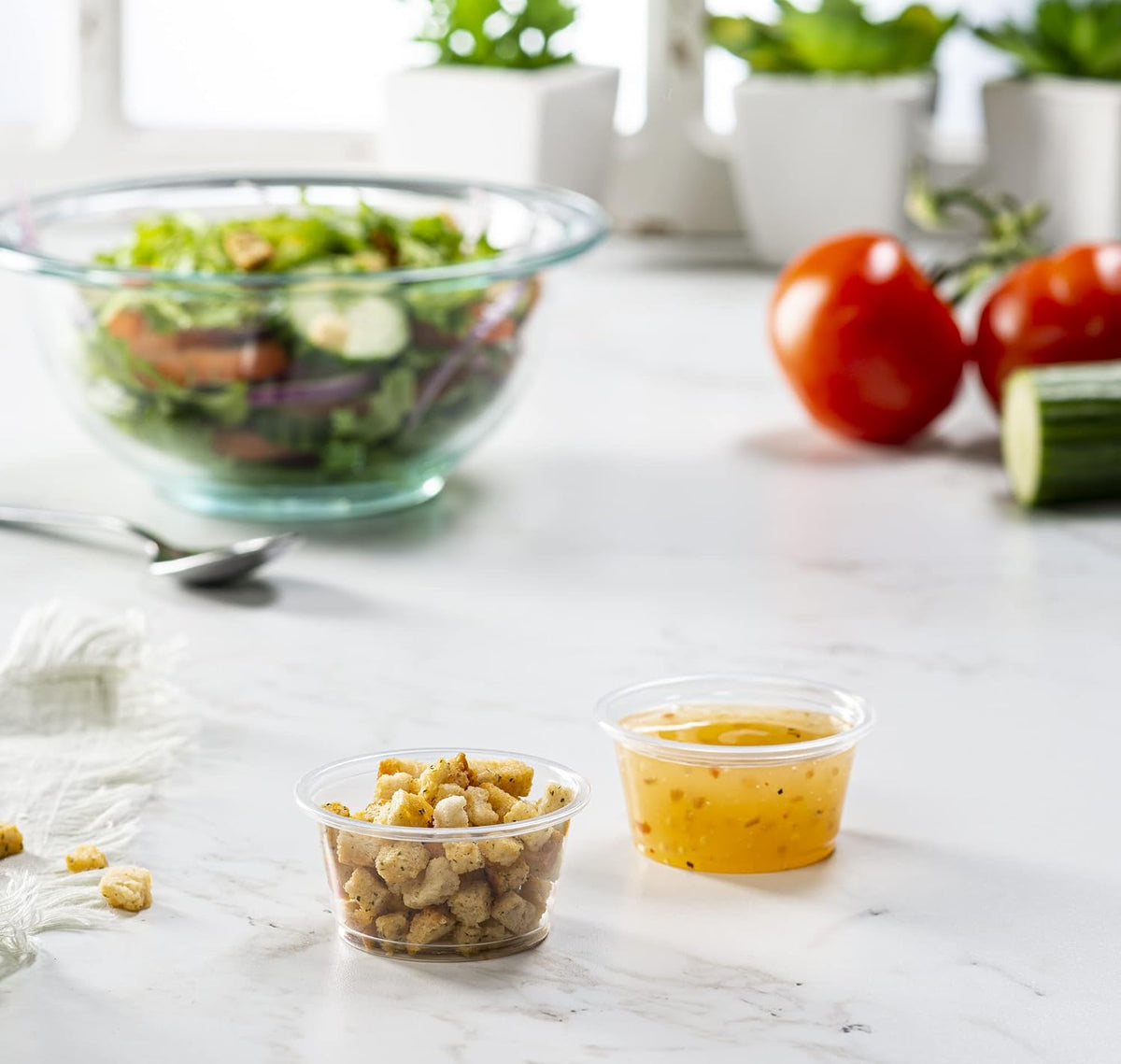 [2 oz - 200 Cups Clear] Diposable Plastic Portion Cups No Lids, Small Mini Containers For Portion Controll, Jello