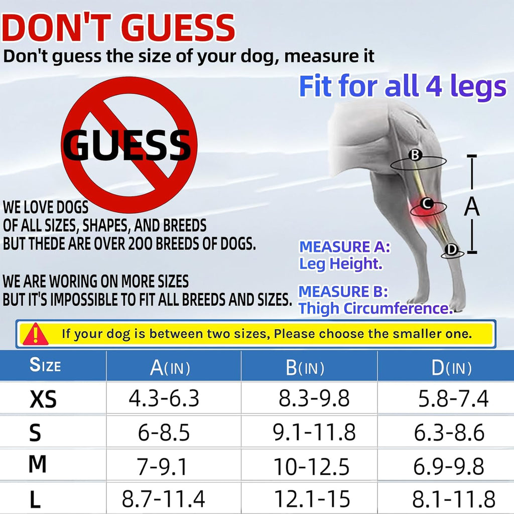 L Dog Leg Braces for Back Leg for Support with Cruciate Ligament Injury-Better Recovery with Dog Knee Brace for Torn