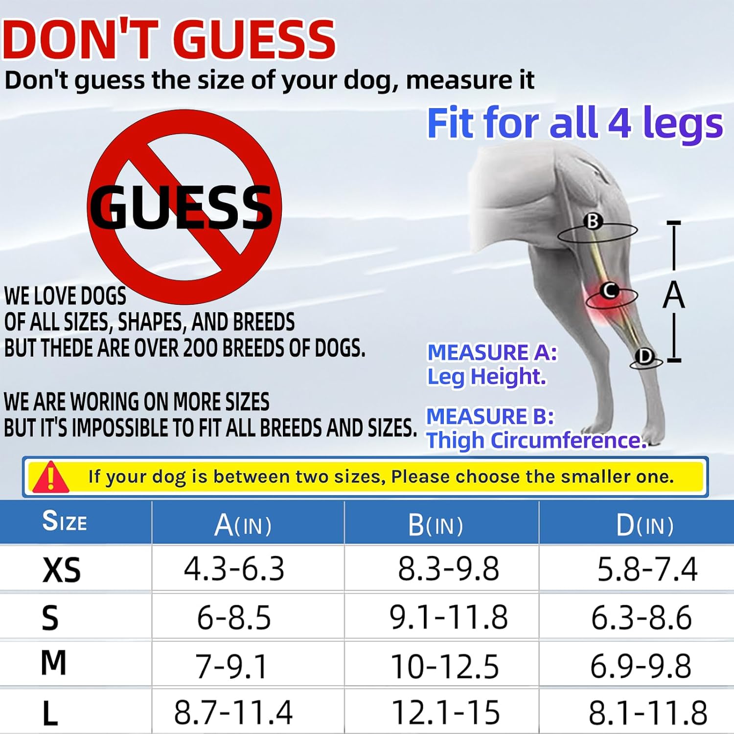 L Dog Leg Braces for Back Leg for Support with Cruciate Ligament Injury-Better Recovery with Dog Knee Brace for Torn