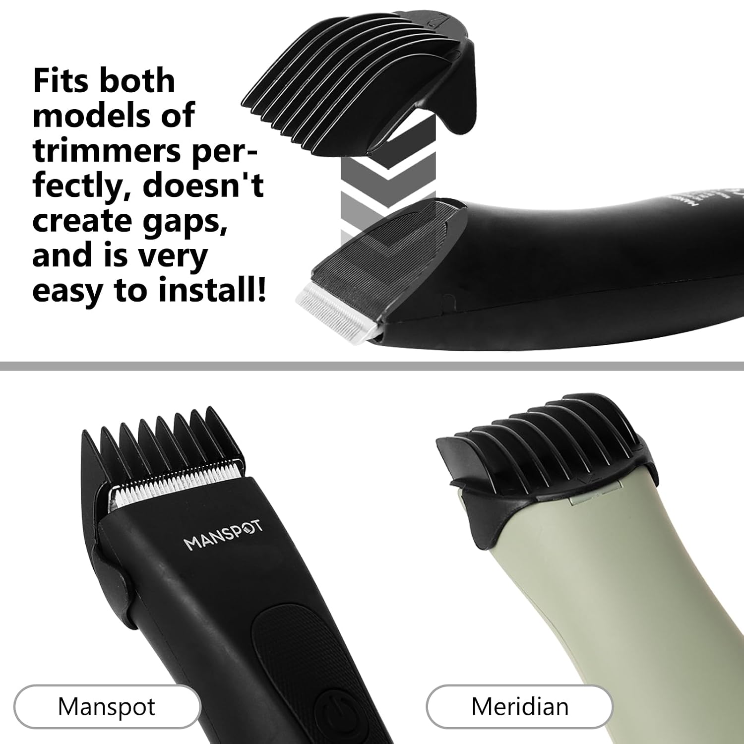 Hair Clipper Guards Guides 8pcs 0.02inch to 0.5Inch(0.5mm-12mm) Fits For Manspot Body Trimmer,Meridian Ball Trimmer