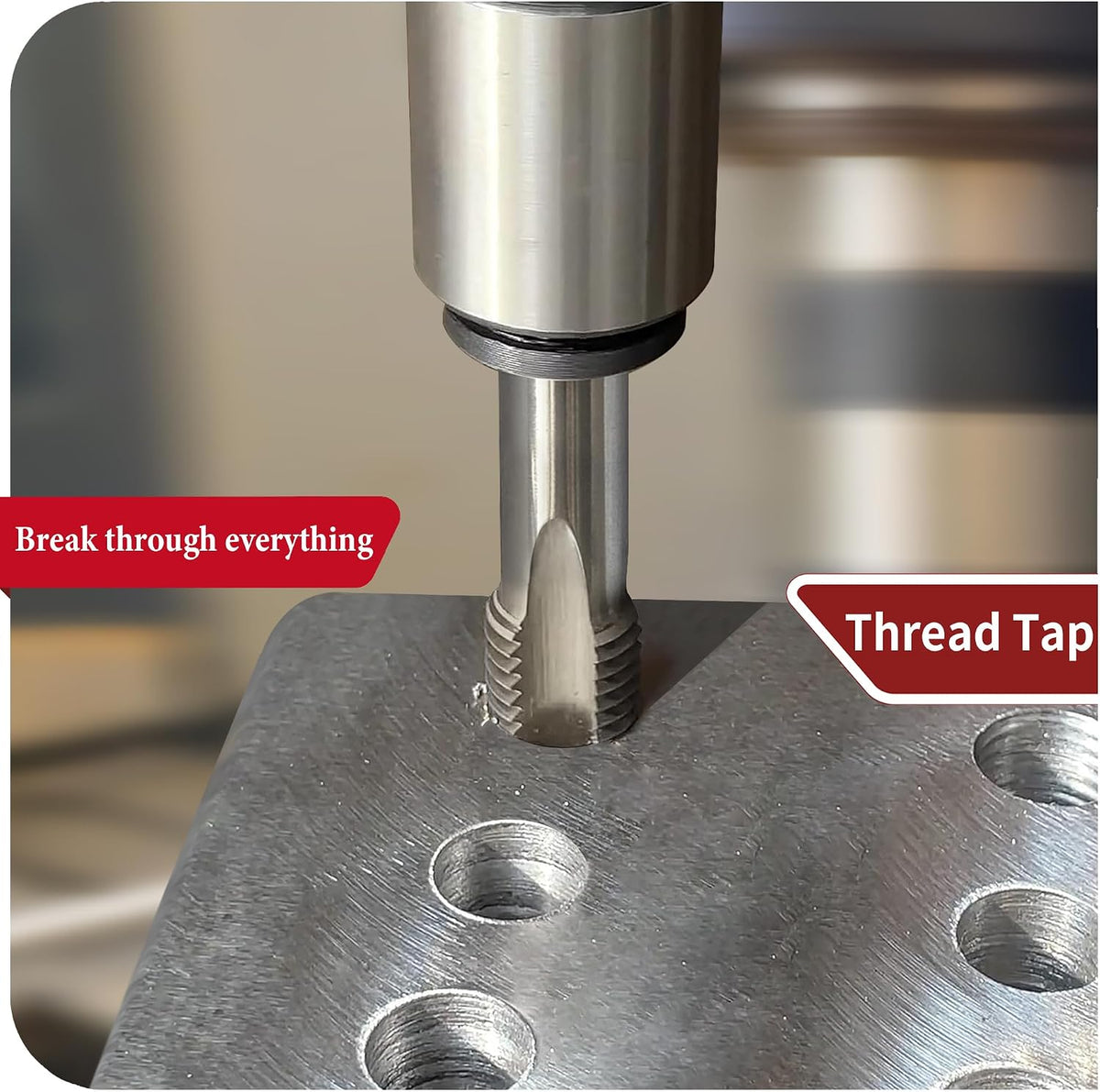 2Pcs M8x1.25 Metric Right-Hand Thread Tapping Tool, Hand Taper & Plug Tap