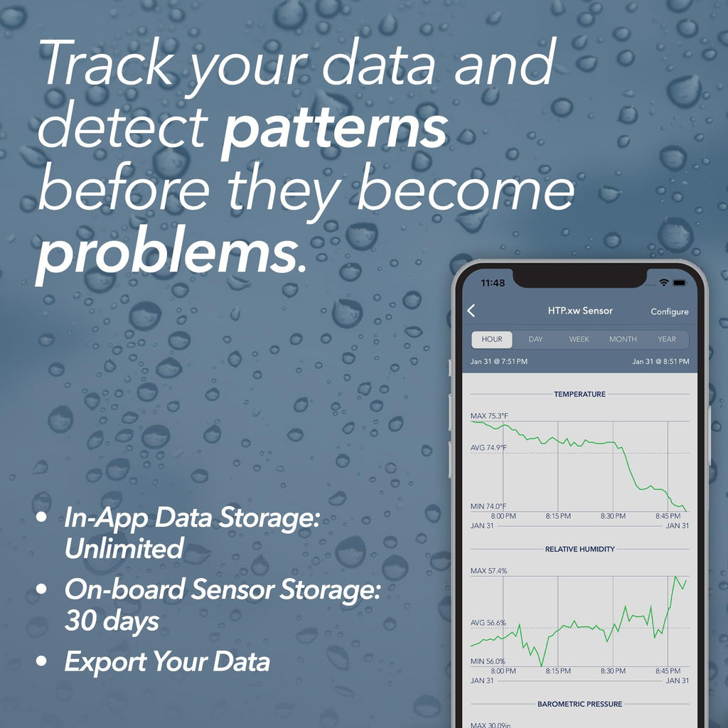 SensorPush HTP.xw Temperature, Humidity & Barometric Pressure, Bluetooth