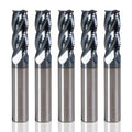XYunEnZ 3/8" 4 Flute Roughing End Mill AlTiN Coated Carbide, 5Pcs
